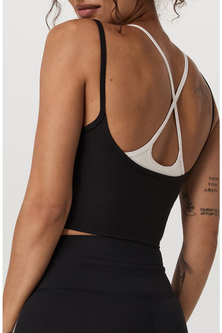 Daily Layered Crop Tank Top, Alternate, color, BLACK