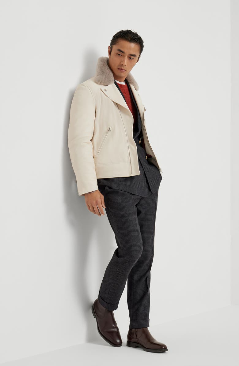 Brunello Cucinelli Prince of Wales deconstructed blazer, Alternate, color, Anthracite