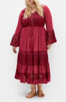 Dulce Lace Detail Long Sleeve Maxi Dress