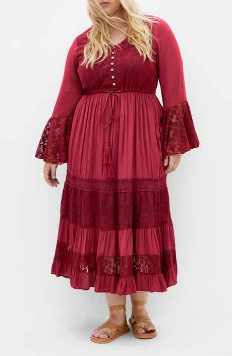 Dulce Lace Detail Long Sleeve Maxi Dress