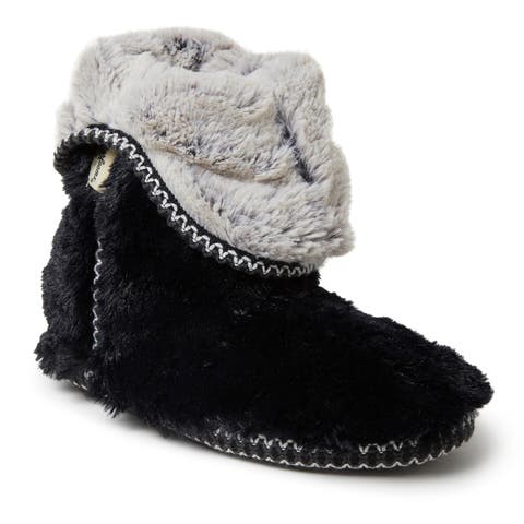Beth Faux Fur Fold Down Fuzzy Bootie Slipper (Women)