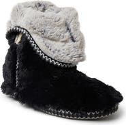 DEARFOAMS Beth Faux Fur Fold Down Fuzzy Bootie Slipper