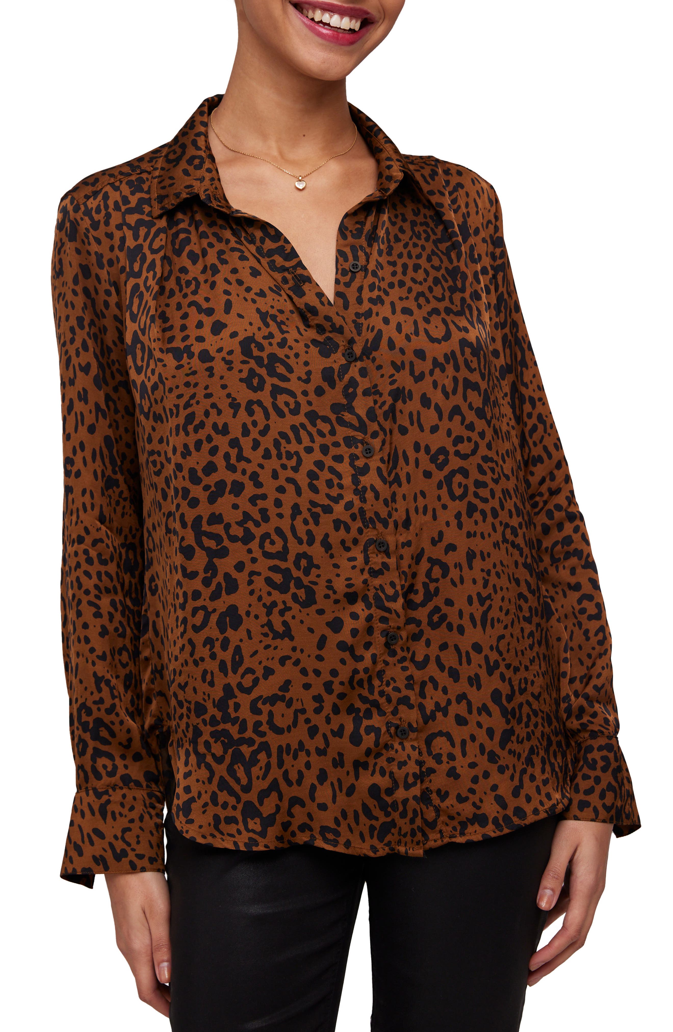 Animal Print Button-Up Shirt