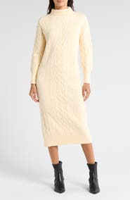 AREA STARS Layla Cable Knit Sweater Dress