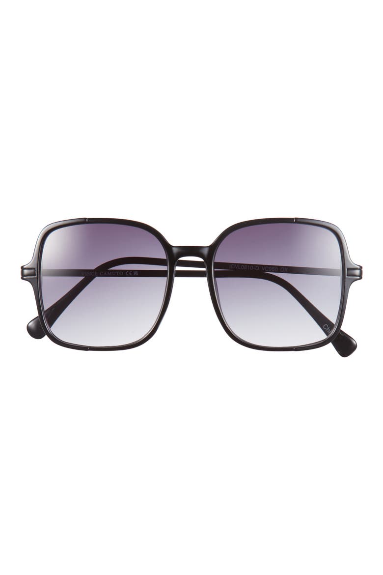 124mm Gradient Oversize Square Sunglasses, Main, color, BLACK