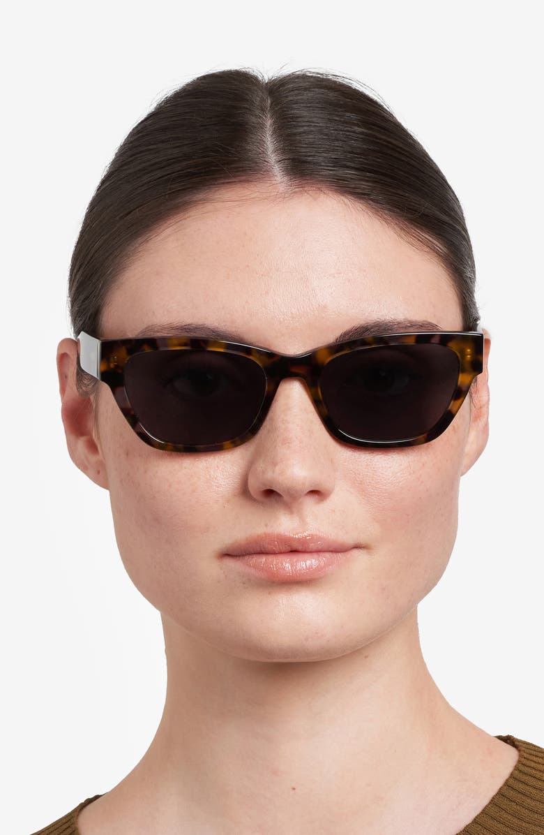 Fossil 55mm Rectangular Sunglasses, Alternate, color, Havana/ Grey
