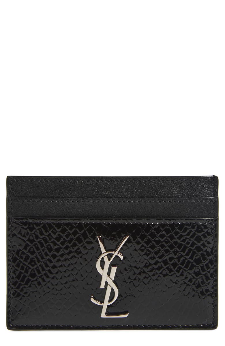Saint Laurent Cassandre Leather Card Case, Main, color, 