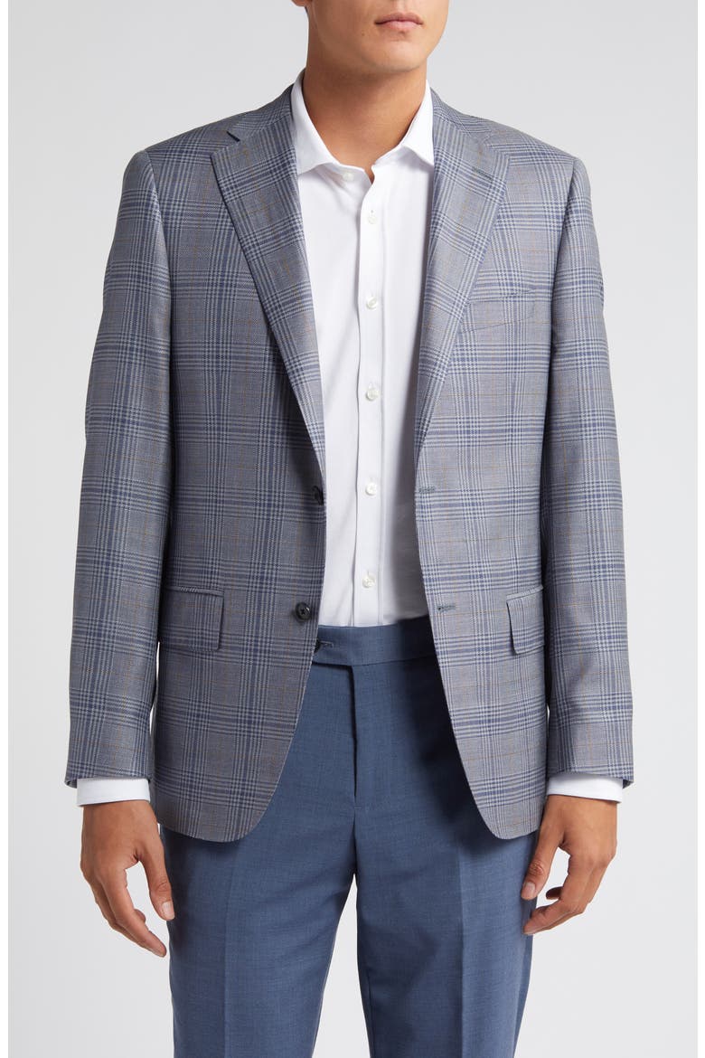 Plaid Wool Blend Sport Coat, Main, color, BLUE