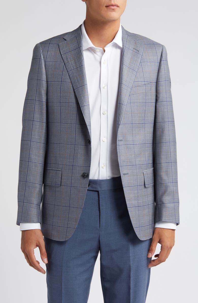 Heritage Gold Plaid Wool Blend Sport Coat, Main, color, 