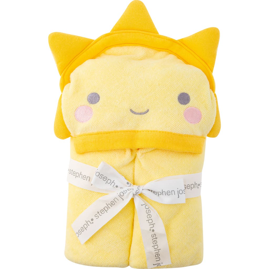 Stephen Joseph Kids' Hooded Bath Towel In Yellow