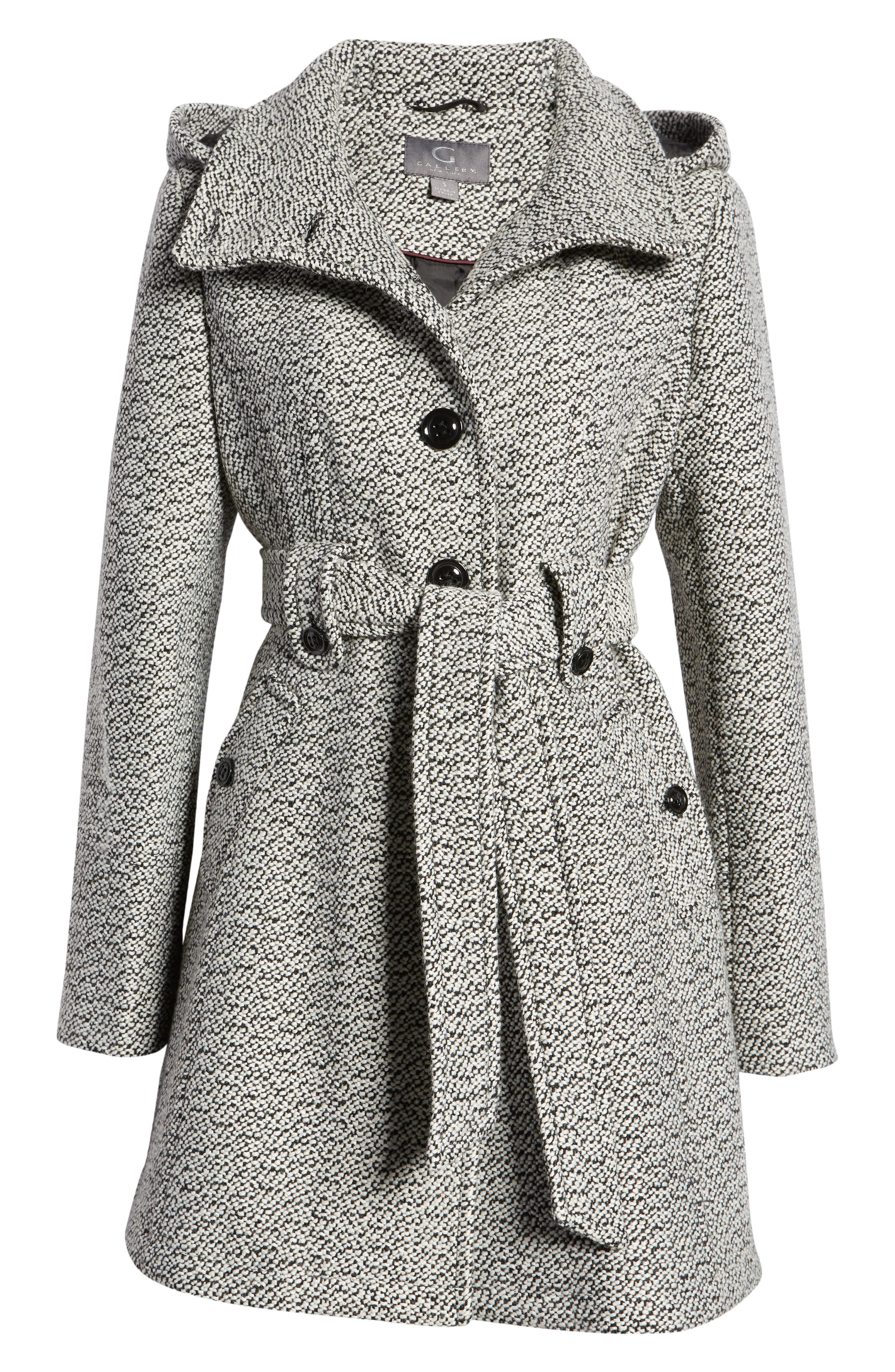 Belted Hooded A-Line Coat