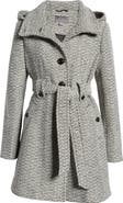 Gallery Belted Hooded A-Line Coat