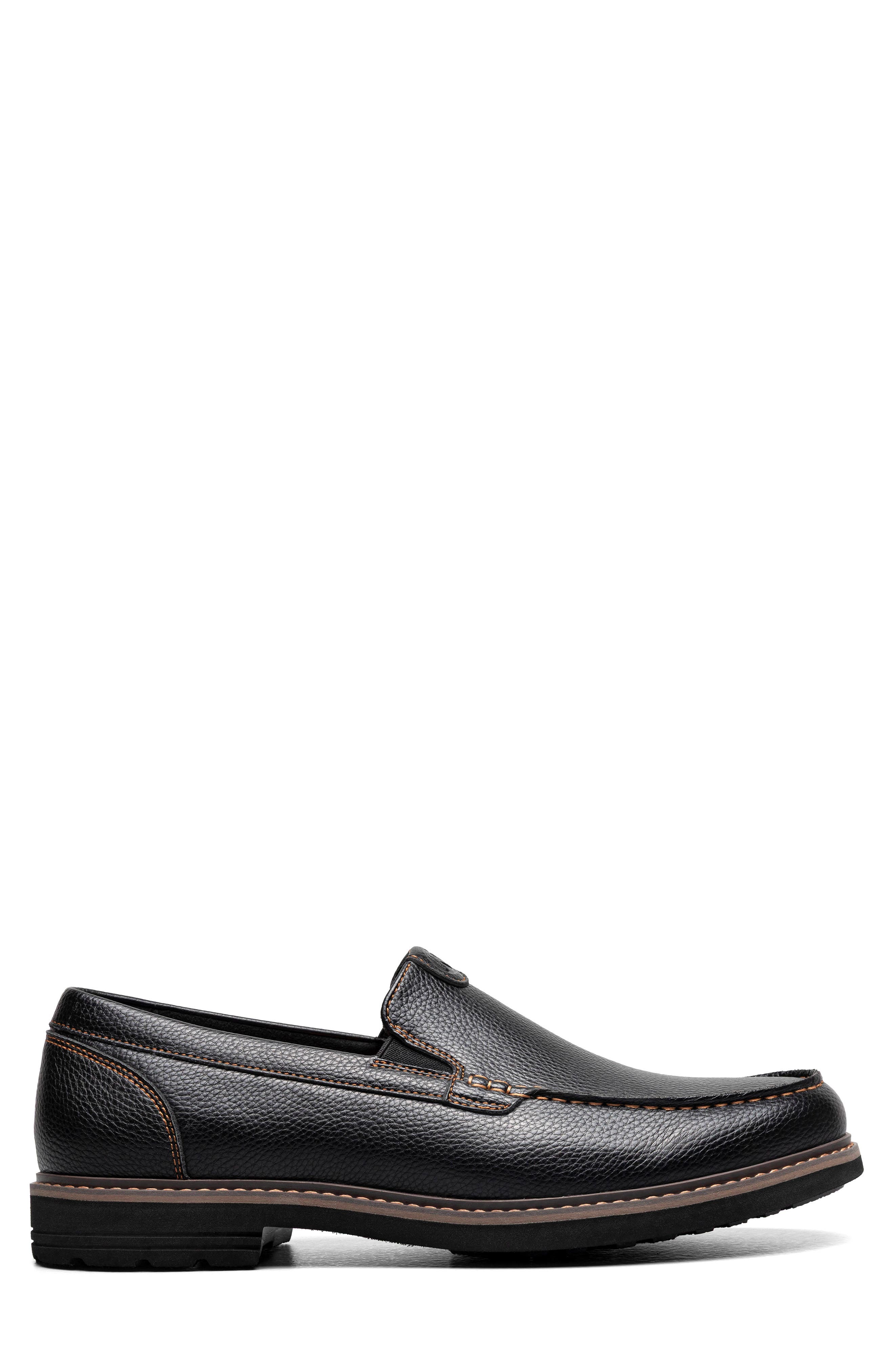 NUNN BUSH Oslo Moc Toe Venetian Loafer, Alternate, color, Black Tumbled