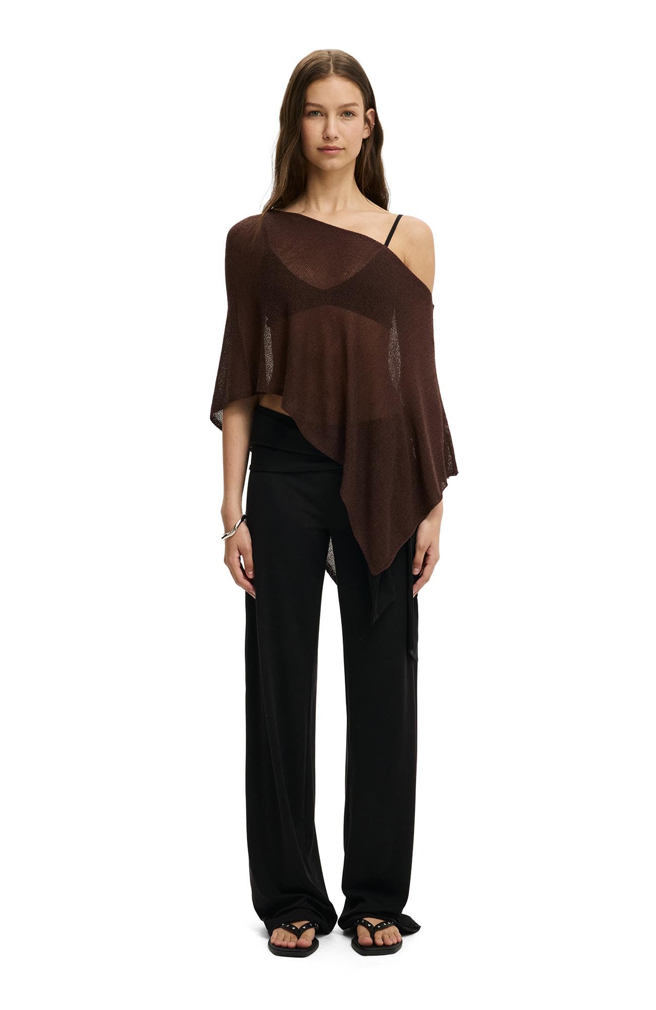 Women's Sheer Knit Poncho - image 4