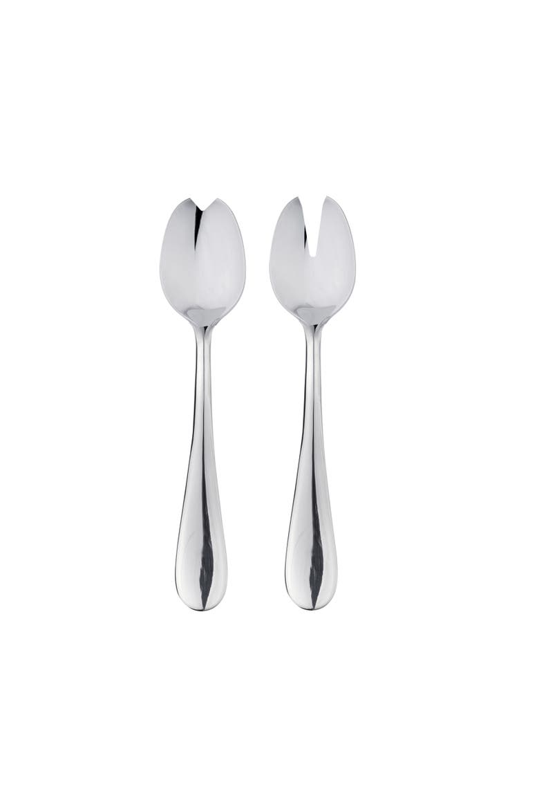 Natura Salad Serving Set - 2 Pieces, Alternate, color, Silver