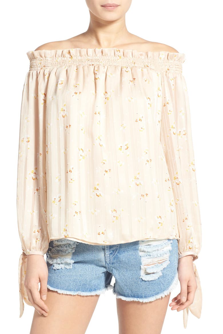 Off-the-Shoulder Blouse, Main, color, PINK BOUQUET