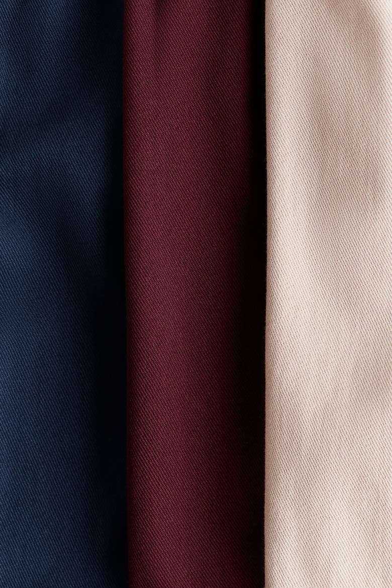 3-Pack Cotton Twill Joggers, Alternate, color, Navy blue/dark red/light beige