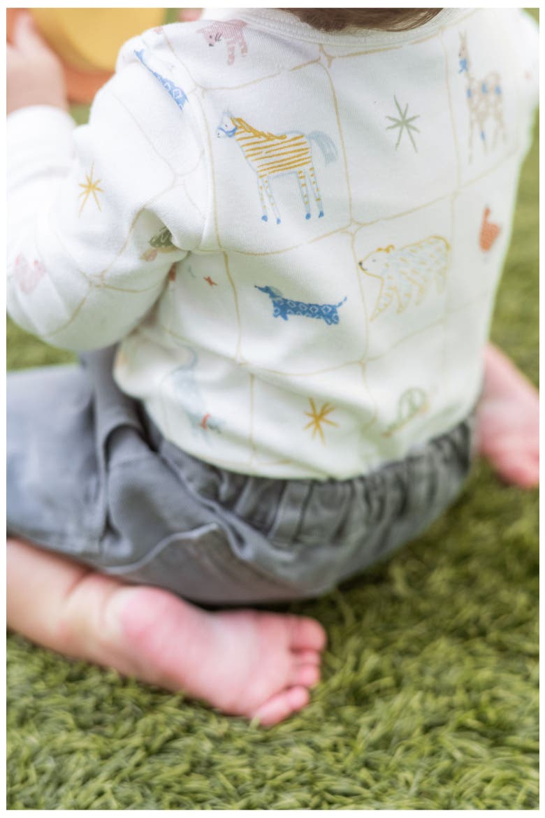Henley Organic Cotton Bodysuit, Alternate, color, ANIMAL SHUFFLE