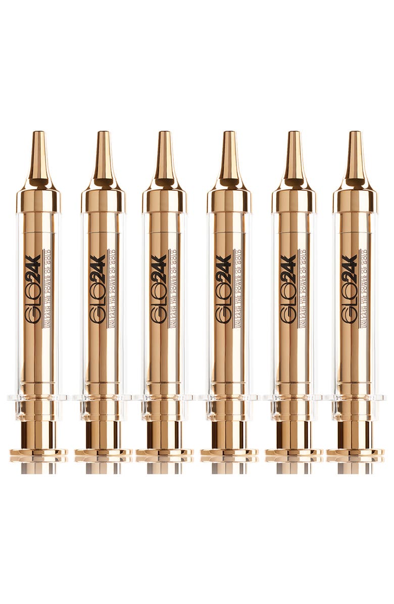 GLO24K UNLEASH THE POWER OF GOLD Instant Facelift Cream with 24k Gold, Hyaluronic Acid, Peptides, and Vitamins.  Pack of 6, Main, color, Na