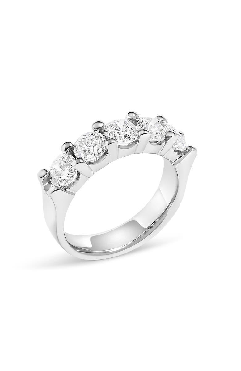 Haus of Brilliance 14K Gold 2.0 Ctw Round Diamond Five-Stone Band Ring, Alternate, color, White Gold