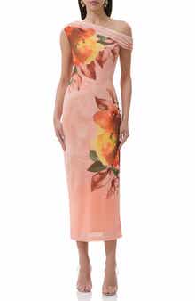 AFRM Holden One-Shoulder Stretch Mesh Dress