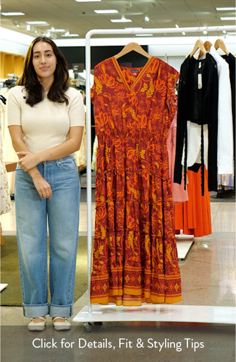 Flutter Sleeve Tiered Maxi Dress, sales video thumbnail