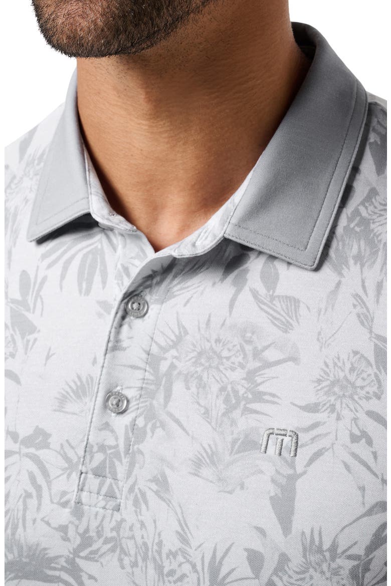 Featherweight Season Performance Floral Polo, Alternate, color, HEATHER LIGHT GREY