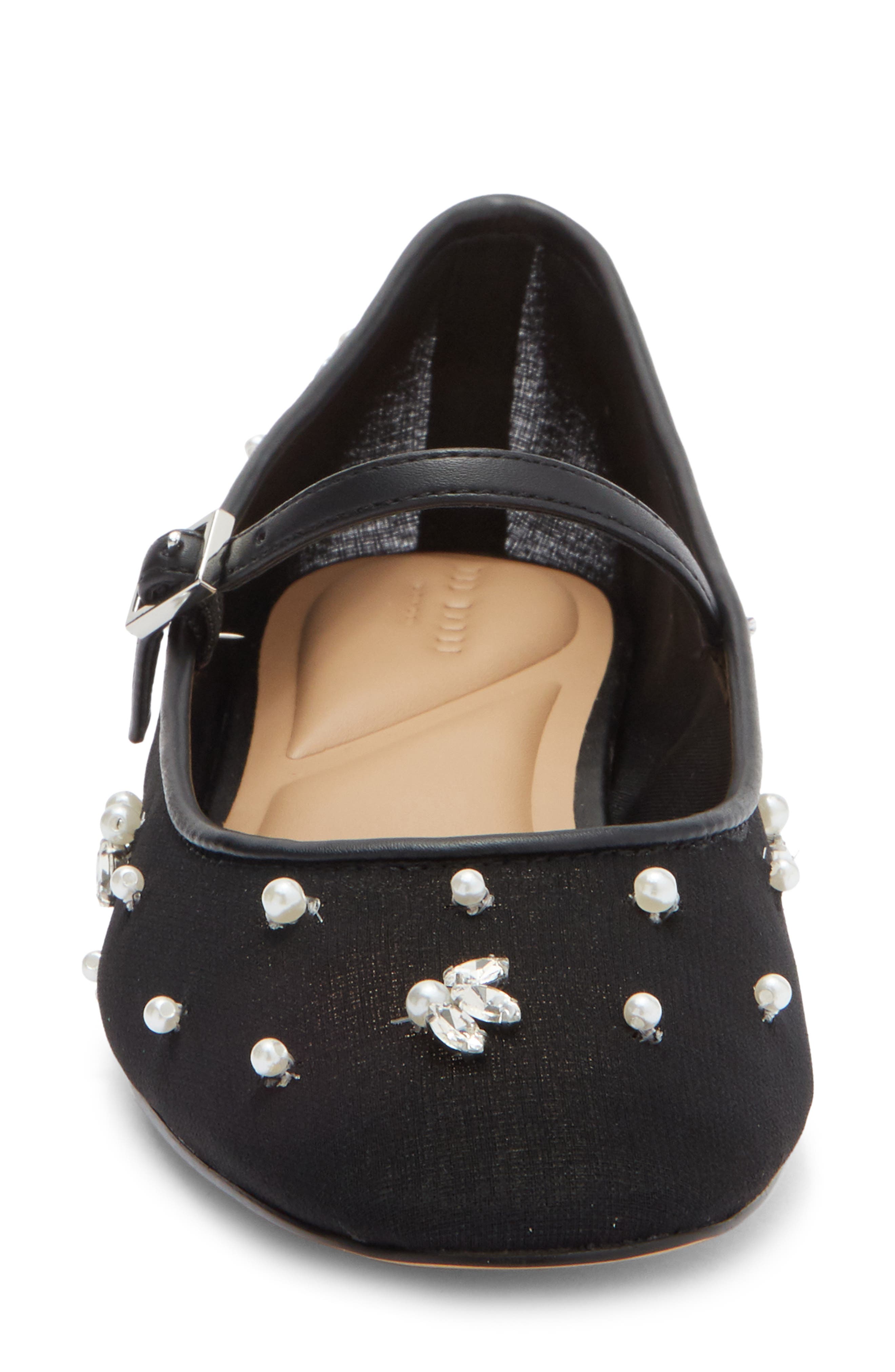 Ted Baker London Darcy Embellished Mesh Mary Jane Flat, Alternate, color, Black
