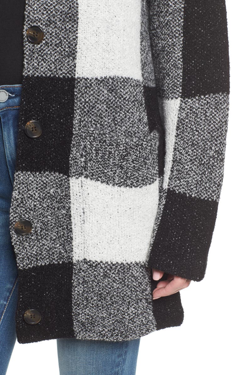 BLANKNYC Buffalo Check Cardigan, Alternate, color, 