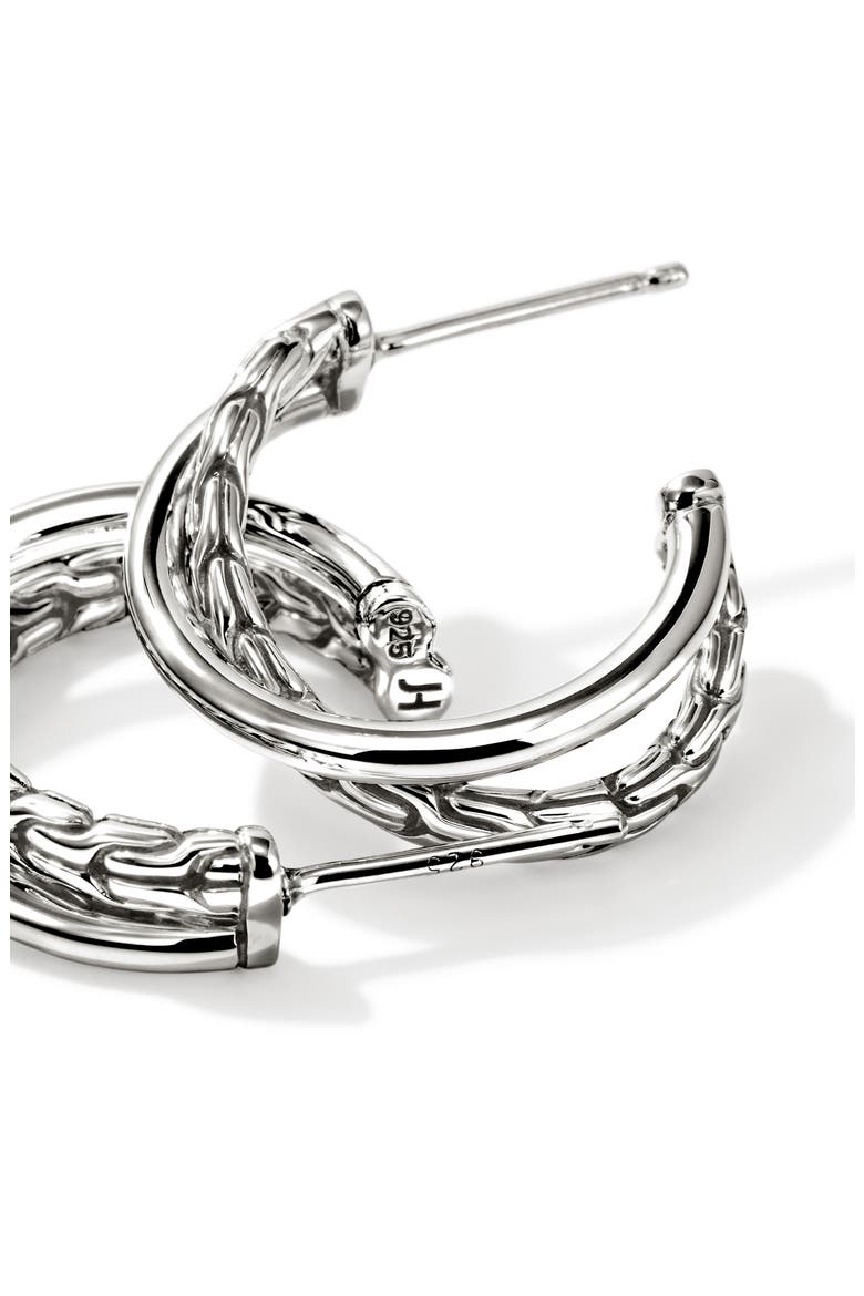 JH Essentials Crossover Earrings, 20.5mm, Alternate, color, SILVER
