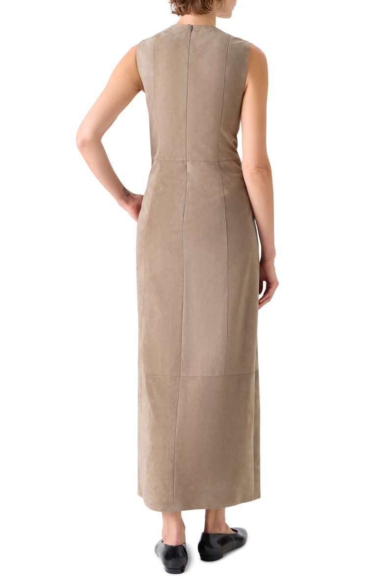 Akris Suede Column Dress, Alternate, color, Taupe