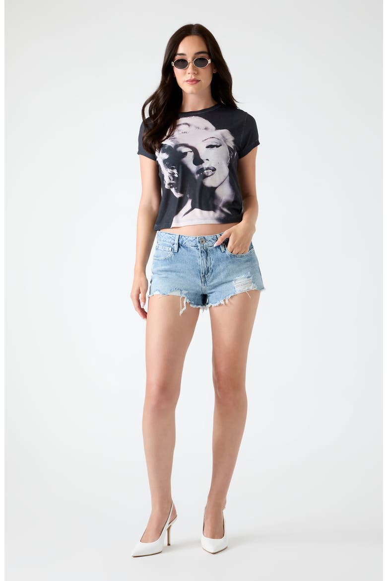 Marilyn Monroe Slim Graphic Tee, Alternate, color, JBLACK-BLACK