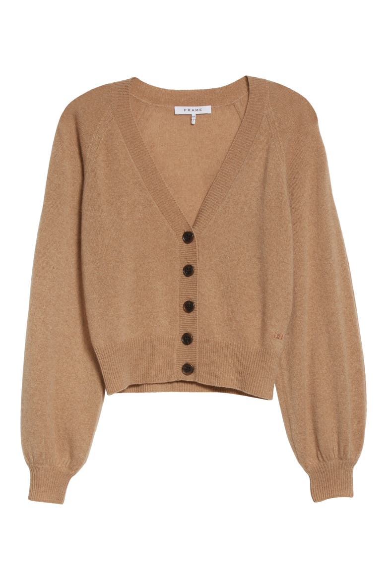 Linked Cashmere Cardigan, Alternate, color, CAFE AU LAIT