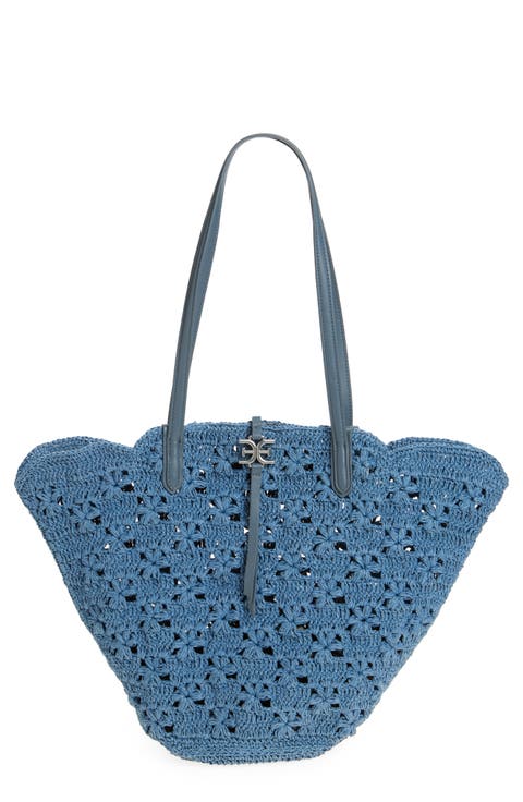 Layla Floral Raffia Tote Bag