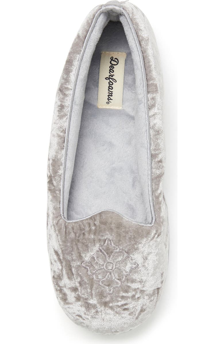 DEARFOAMS Rebecca Velour Slipper, Alternate, color, Sleet