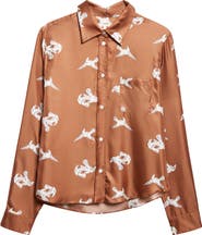 Marni Ravens Silk Twill Button-Up Shirt
