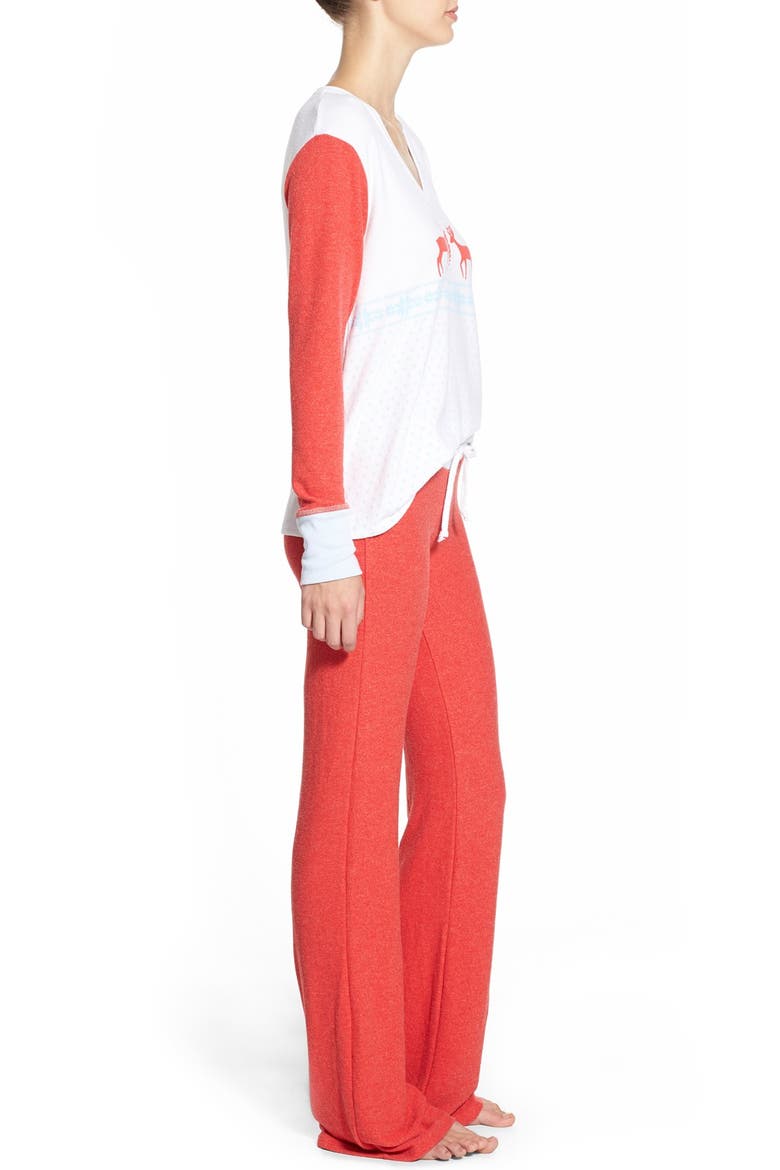 'Pastel Snow Babe' Pajamas, Alternate, color, VINTAGE LACE/RED/BLUE IRIS
