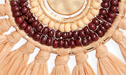Nordstrom Raffia Fan Crescent Threader Earrings In Neutral