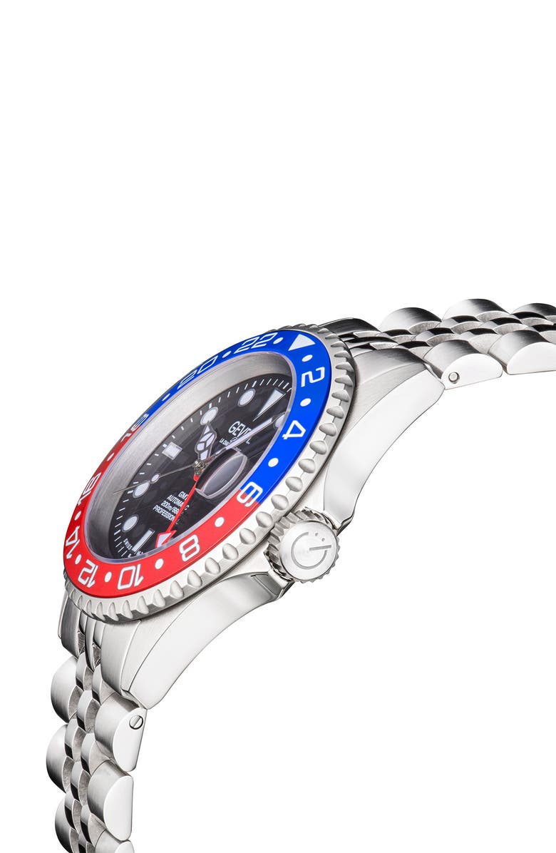 GEVRIL Men's Wall Street Ceramic Bezel Bracelet Watch, 43mm, Alternate, color, 
