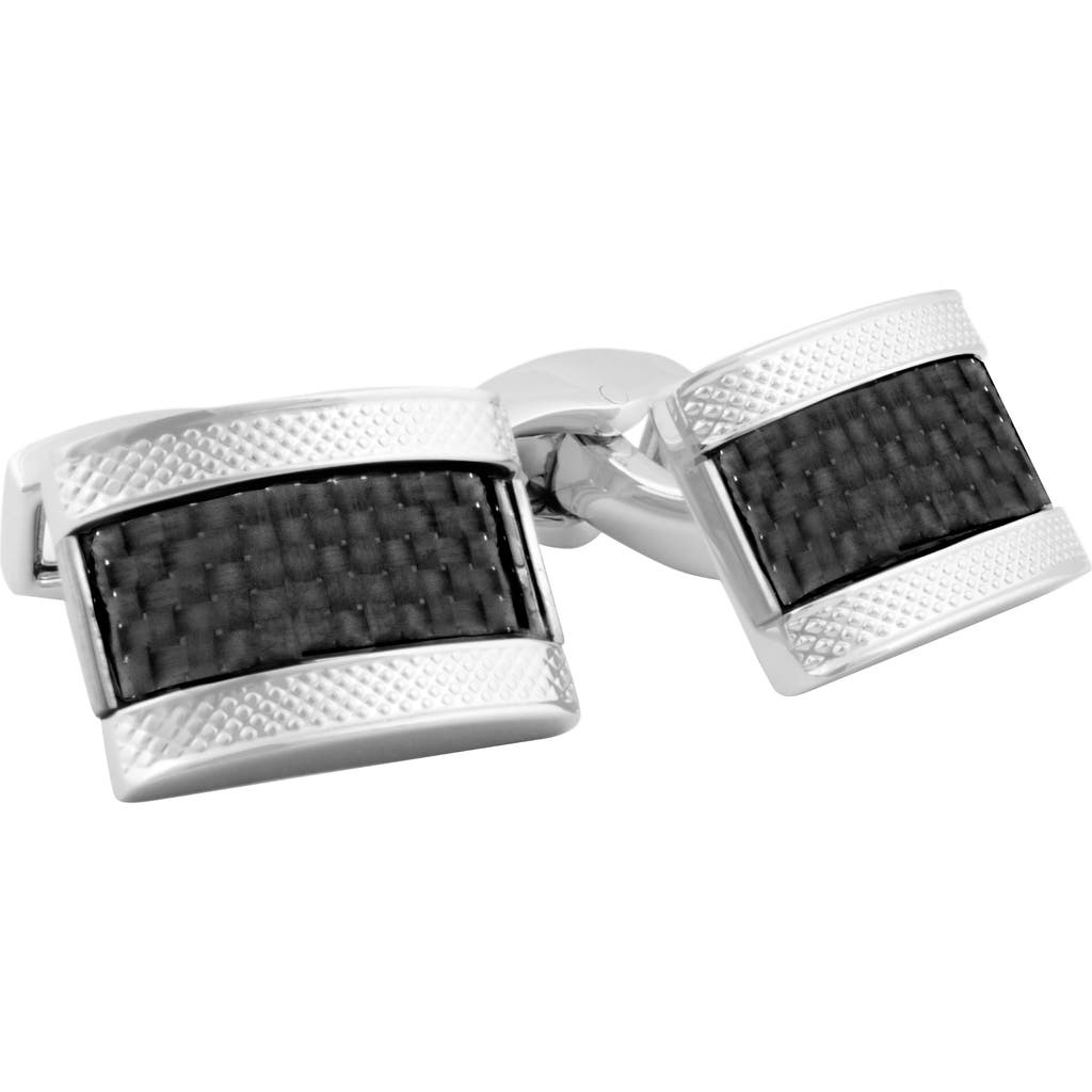 Tateossian Carbon Fiber Cuff Links in Rhodium/Black  product