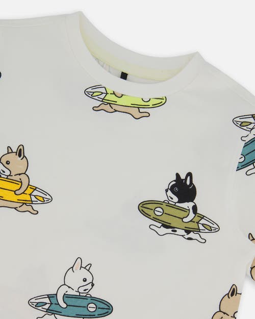 DEUX PAR DEUX DEUX PAR DEUX LITTLE BOY'S PRINTED ORGANIC COTTON TEE MULTICOLORED SPLASH ON OFF-WHITE