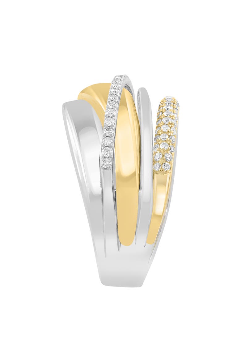 Pavé Diamond Crisscrossing Band Ring, Alternate, color, GOLD
