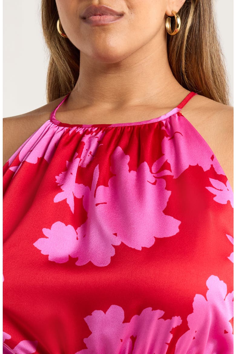 Burning Love Floral Print Jumpsuit, Alternate, color, CHERRY-PINK