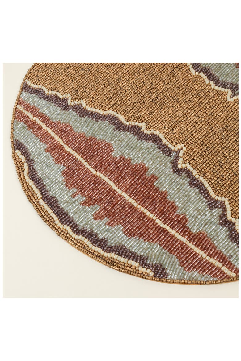 Lagon Beaded Placemat, Alternate, color, BROWN