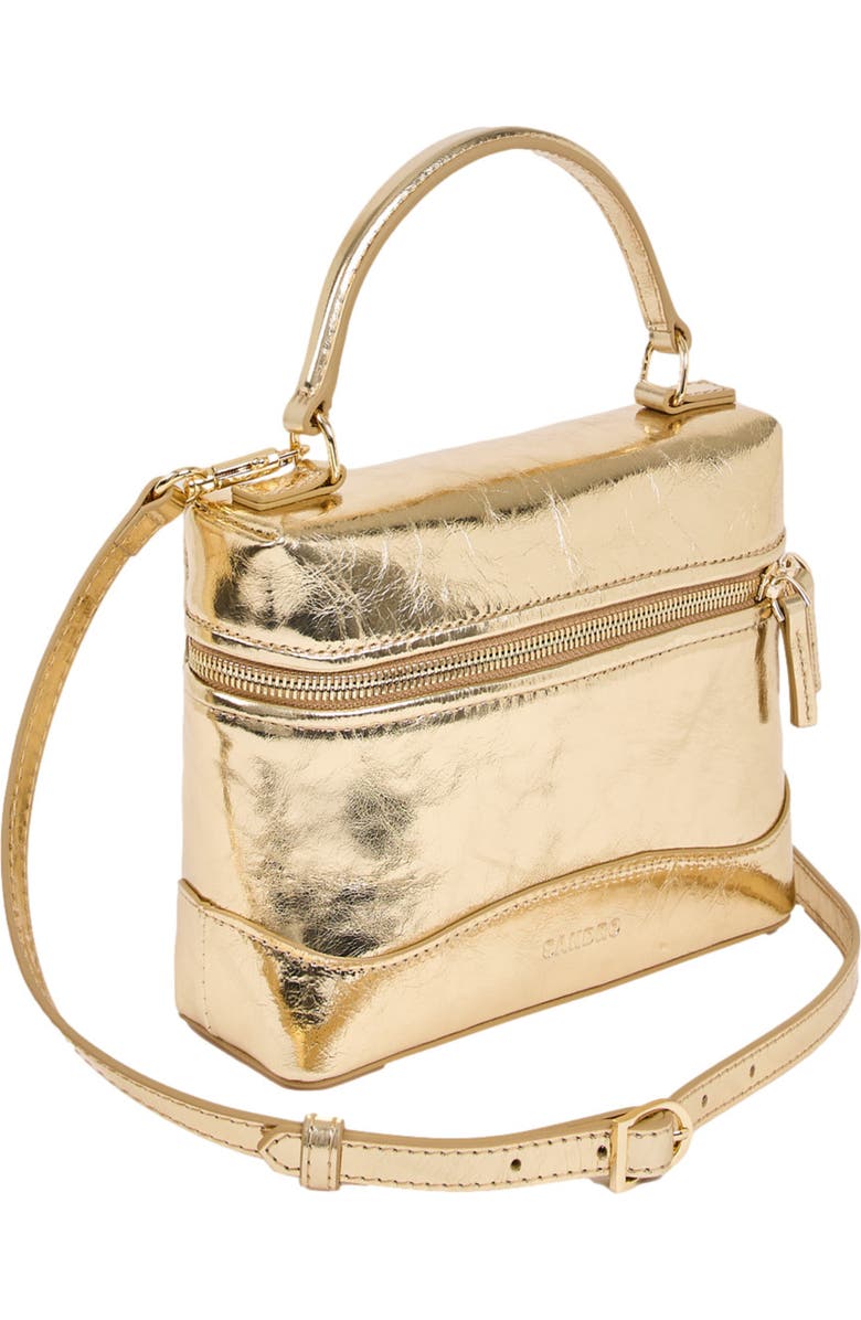 SANDRO Tangolino metallic leather bag, Alternate, color, Gold