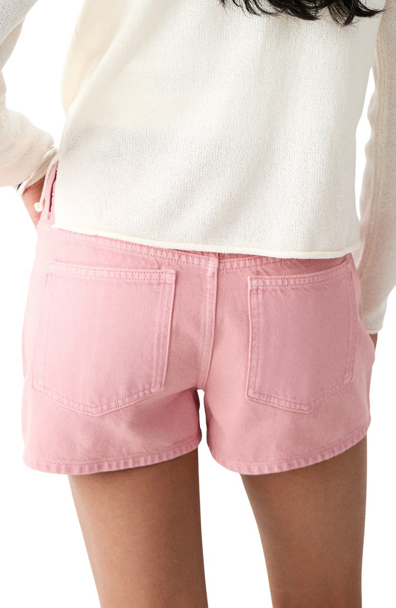 MANGO TEEN Low Rise Stud Denim Shorts, Alternate, color, Pink