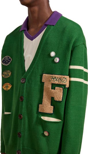 Vintage cotton Varsity cardigan 2024 sweater.