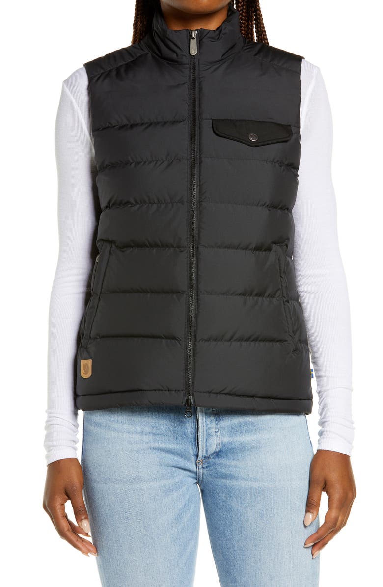 Fjällräven Greenland Water Repellent Down Liner Vest, Alternate, color, Black