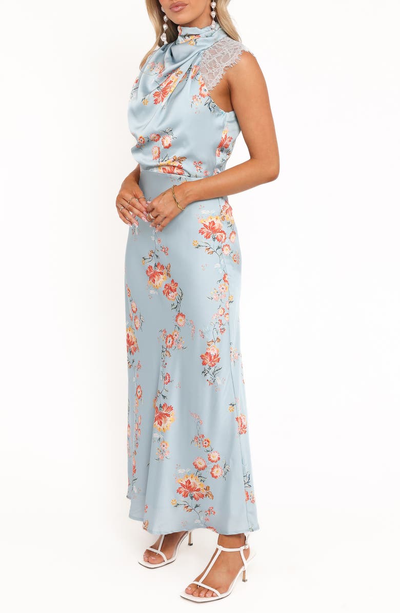 Petal & Pup AnaBelle Floral Lace Mock Neck Maxi Dress, Alternate, color, Blue Floral