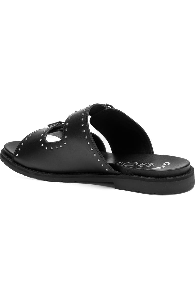 ara Elm Studded Buckle Strap Slide Sandal, Alternate, color, Black